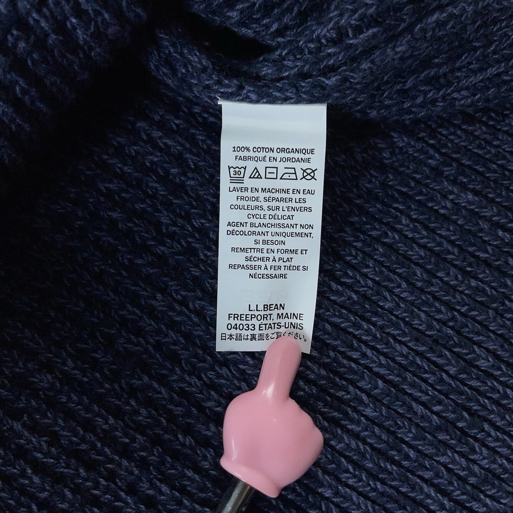 L.L. Bean Cable Knit Quarter Zip Sweater Long Sleeve Color Block Mens Medium NWT - Picture 7 of 13